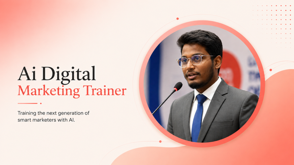 AI Digital Marketing Trainer teaching practical AI-powered marketing strategies