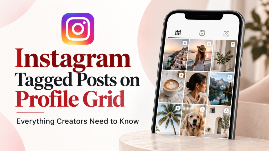 Instagram tagged posts on profile grid showing how creators can add tagged posts to their Instagram profile grid