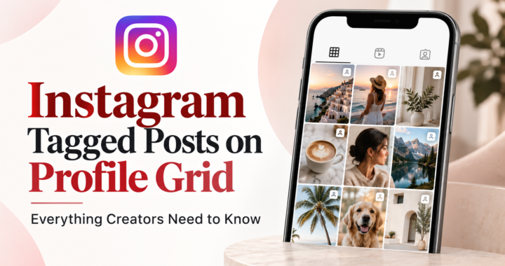 Instagram tagged posts on profile grid showing how creators can add tagged posts to their Instagram profile grid