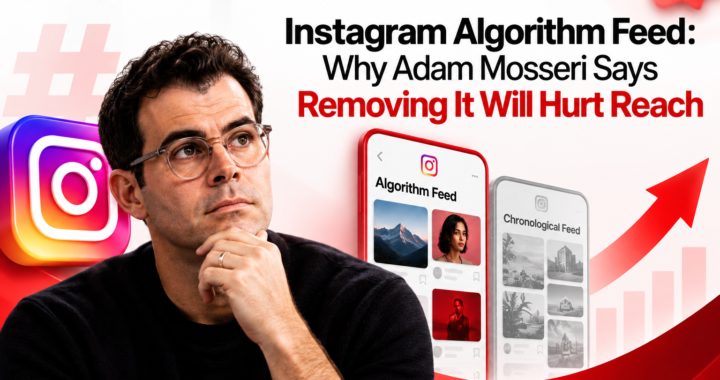Instagram Algorithm Feed and Adam Mosseri explaining how removing content-ranking algorithms could hurt creator reach on Instagram